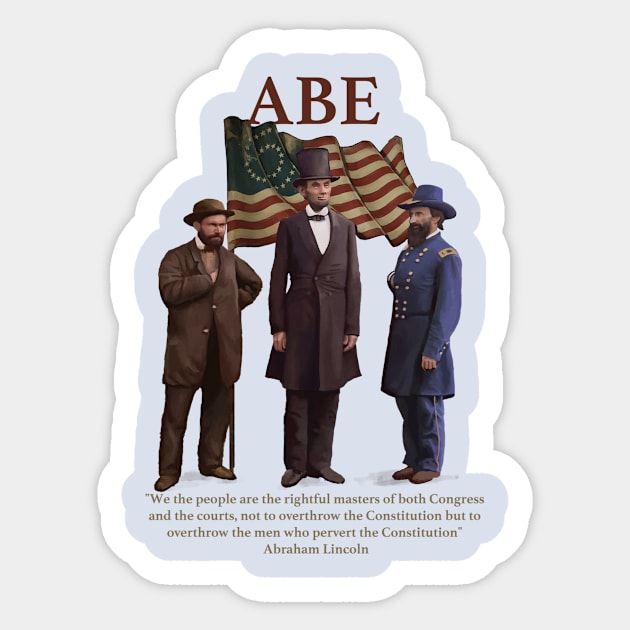 Abraham Lincoln Sticker by Mind's Edge Concepts